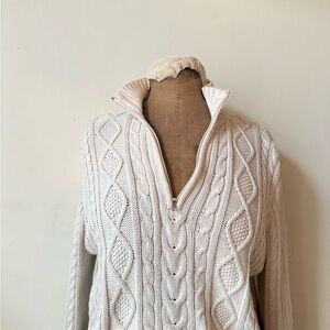 Women's Cream Cable Knit Sweater